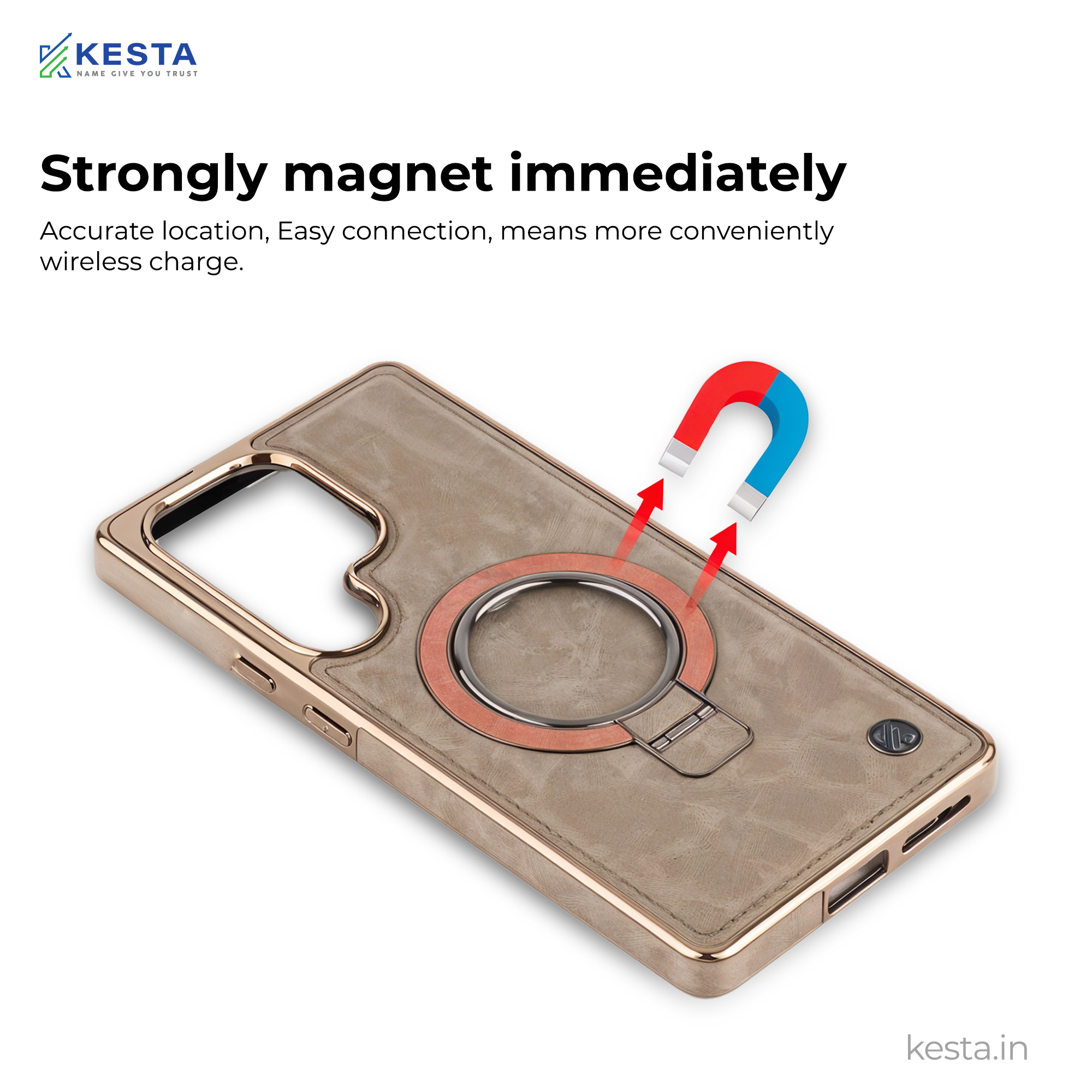 Samsung S25 Ultra Cover - Classy Elite Desert Leather Case (Built-In Magnetic Ring Holder)